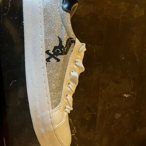 Glittery Silver and White Women's Sneakers